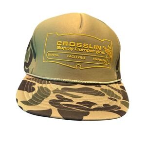 Crosslin‎ Supply Company Camo Snapback Hat Tennessee Logo  Eagleville Smyrna VTG